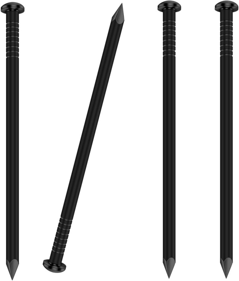 OUSCHR 200 PCS Round Head Nails, 1-1/2 Inches Hardware Nail, Nails for Hanging Pictures, Wood Nails, Black Nails, Household Nails - Image 1
